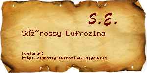 Sárossy Eufrozina névjegykártya